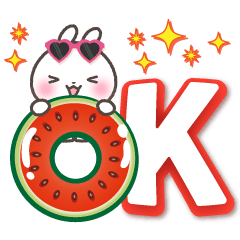 [LINEスタンプ] 【くっきり大きな文字！】真夏のうさぎさん